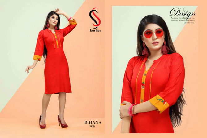 SS Rihana 7 Rayon Running Wear Kurti Collection